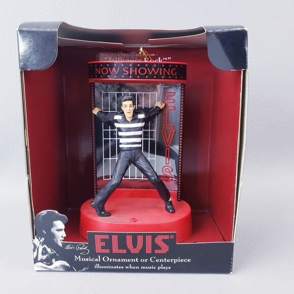 Elvis Musical Ornament Or Centerpiece Plays "Jailhouse Rock' Tested Works - Picture 4 of 7